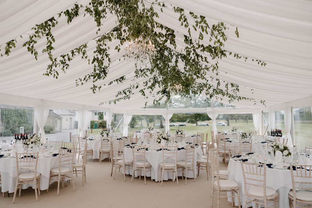 ceiling flower installation wedding