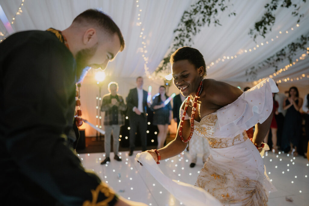 African dress - Scottish Castle Wedding