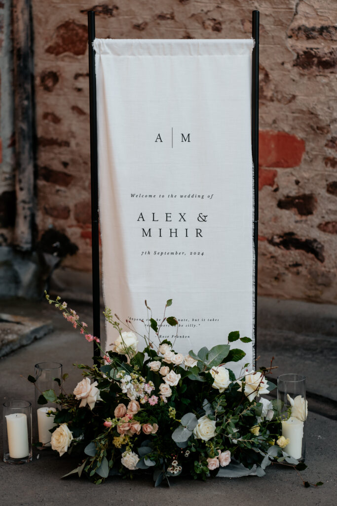 Scottish castle wedding florals at Thirlestane Castle